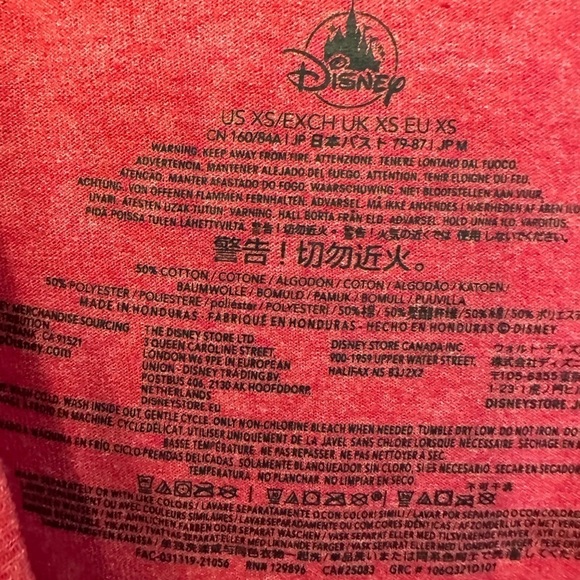 Disney Mickey Mouse Tank Top Sleeveless Red Graphic Tee size XS - Picture 5 of 5